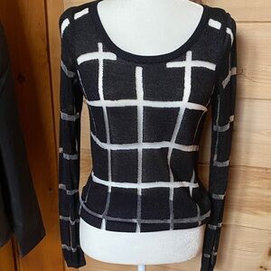 INC International Concepts Black and white Knit Sweater